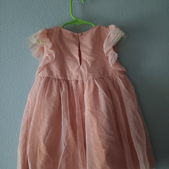 Peach Floral Tulle Dress - Picture 2 of 10